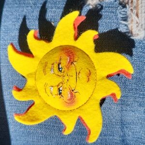 Annalee Jewelry | Annalee DollSun Pin | Color: Orange/Yellow